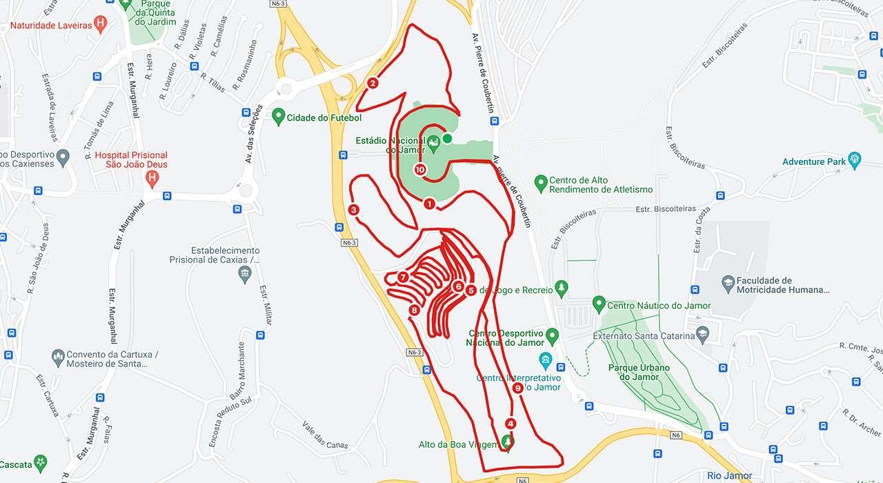 Mapa de percurso 10 km