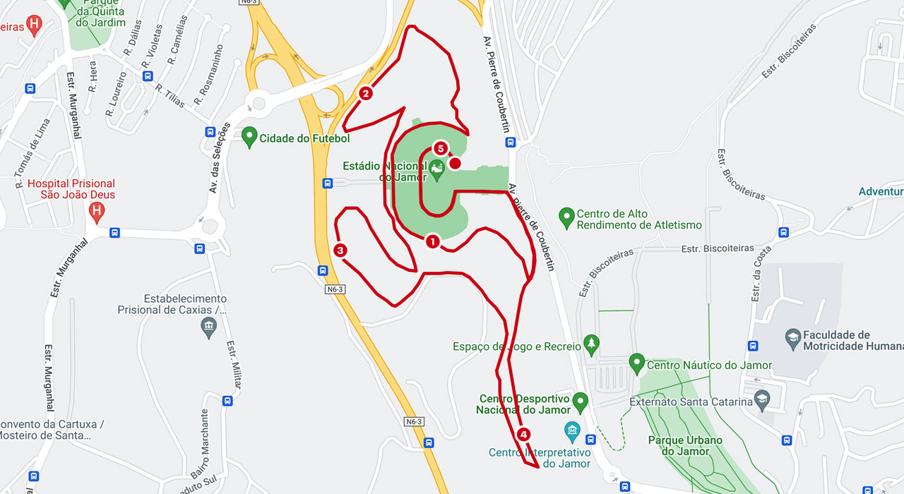 Mapa de percurso Mini 5 km